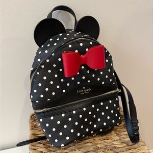 Kate Spade Black and Red Polka Dot Mini Backpack